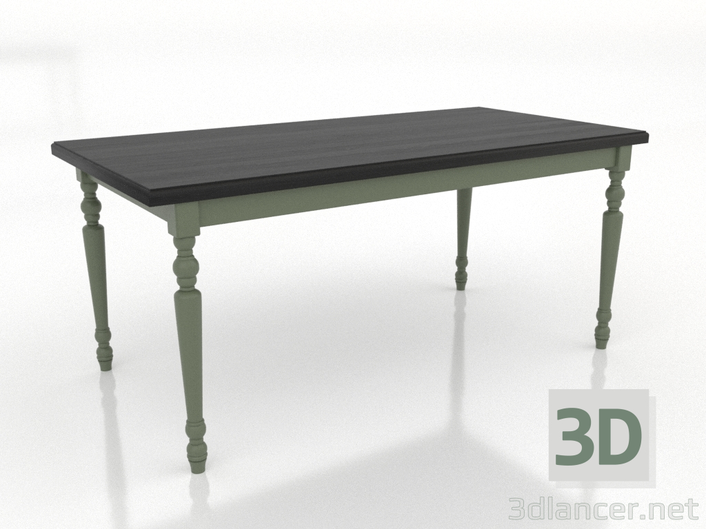 modèle 3D Table à manger 1600x800 mm (vert, noir RAL 9005) - preview modèle 3D Table à manger 1600x800 mm (vert, noir RAL 9005) - preview