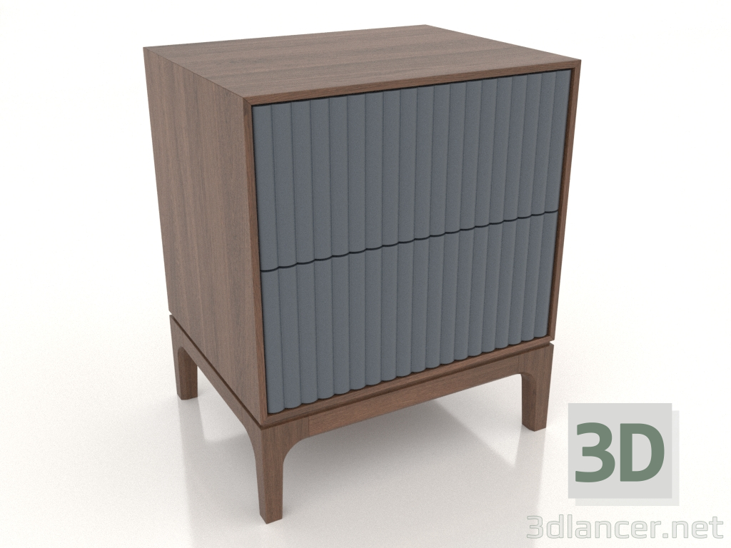 3d model Mesita de noche FARGO 2 cajones con frontales fresados (pizarra, roble tabaco, opción 4) - vista previa