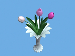 Florero con tulipanes