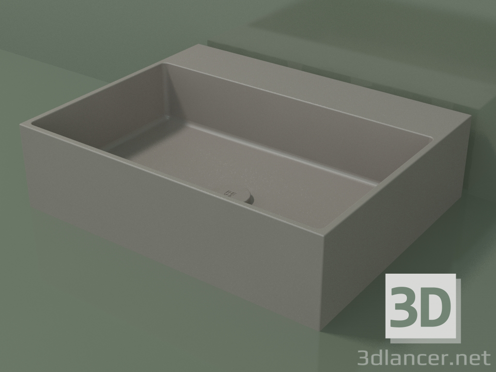 3D Modell Arbeitsplatte Waschbecken (01UN31302, Ton C37, L 60, P 48, H 16 cm) - Vorschau