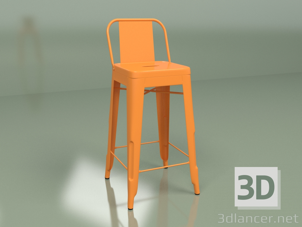 3d model Taburete de bar Marais Color con respaldo (naranja) - vista previa