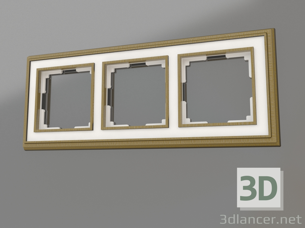 3D Modell Rahmen für 3 Pfosten Palacio (bronze-weiß) - Vorschau