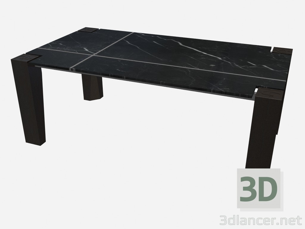 3d model Rectangular table with marble top Carmen Z01 - preview
