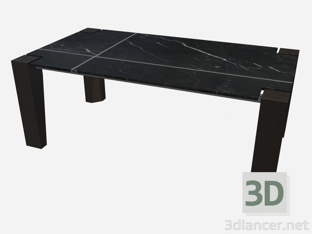 Modelo 3d Mesa retangular com parte superior de mármore Carmen Z01 - preview