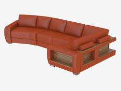Corner sofa with shelves