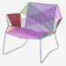modèle 3D Chaise en osier avec structure en métal - preview