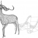 3d Light volumetric figure "Deer and sleigh." model buy - render