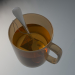 modello 3D di Bicchiere con tè, bustina di tè e cucchiaio. comprare - rendering
