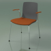 3d model Chair 3977 (4 metal legs, polypropylene, with a pillow on the seat and armrests) - preview