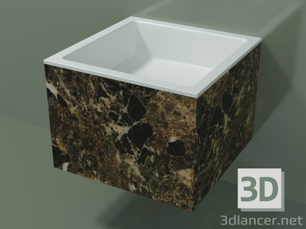 3d model Wall-mounted washbasin (02R122301, Emperador M06, L 48, P 48, H 36 cm) - preview