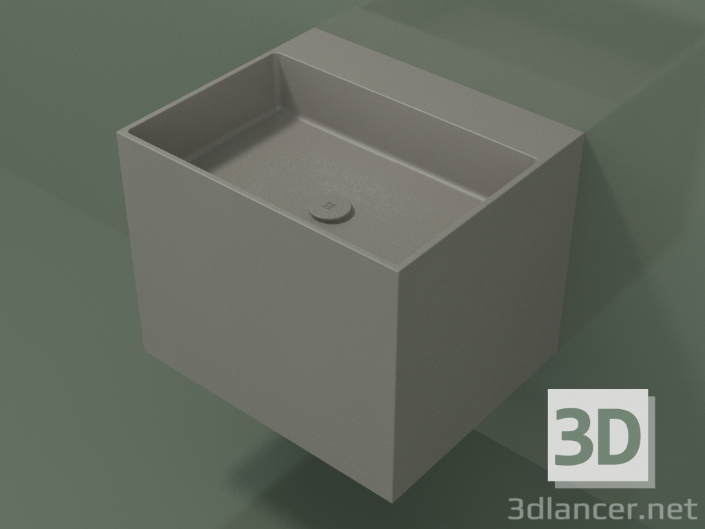 3D modeli Duvara monte lavabo (02UN33302, Clay C37, L 60, P 50, H 48 cm) - önizleme