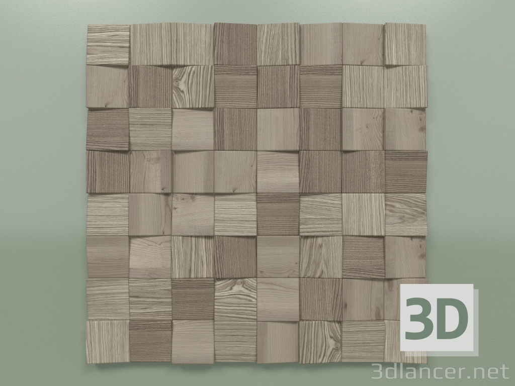 Modelo 3d Pixels 3 do painel de madeira - preview