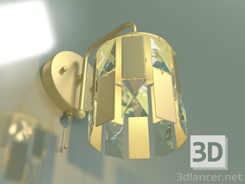 3d model Aplique 10101-1 (cristal transparente de oro de nácar) - vista previa