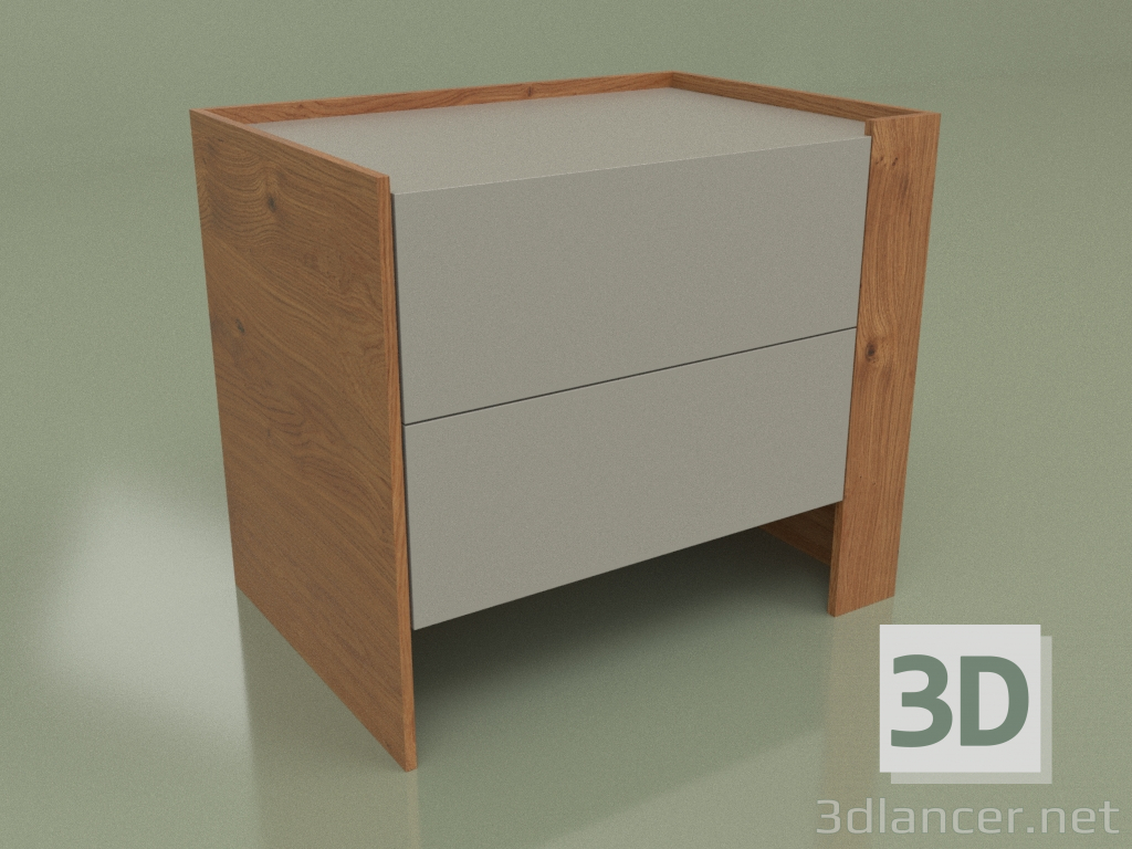 modèle 3D Table de chevet CN 200 (Noyer, Gris) - preview