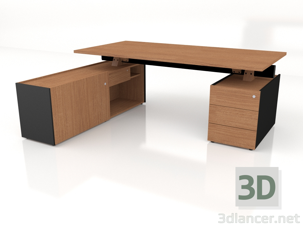 modello 3D Tavolo da lavoro Viga Executive V10L (2000x1801) - anteprima