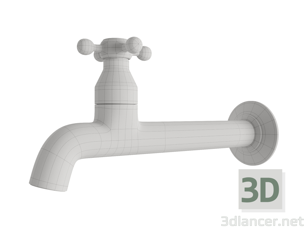 modello 3D di rubinetto ad una uscita per lavanderie e balconi comprare - rendering