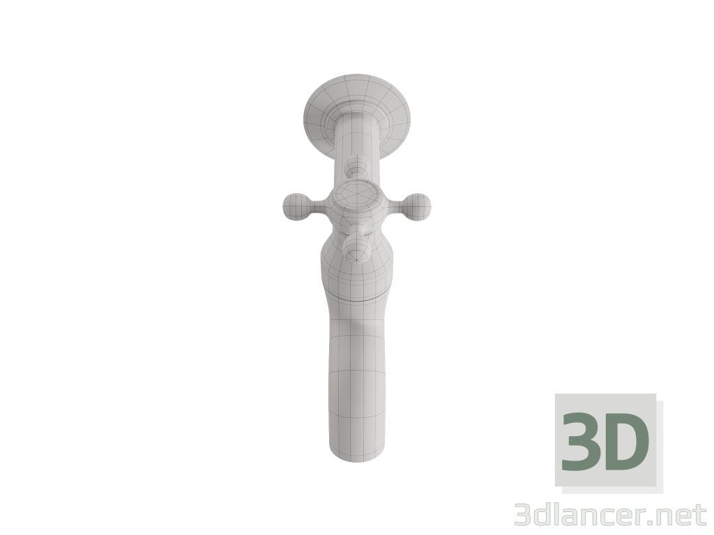modello 3D di rubinetto ad una uscita per lavanderie e balconi comprare - rendering