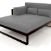 3d model XL modular sofa, section 2 left, high back, artificial wood (Black) - preview