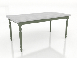 Yemek masası 1600x800 mm (yeşil, beyaz RAL 9010)
