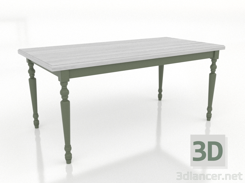 modèle 3D Table à manger 1600x800 mm (vert, blanc RAL 9010) - preview modèle 3D Table à manger 1600x800 mm (vert, blanc RAL 9010) - preview