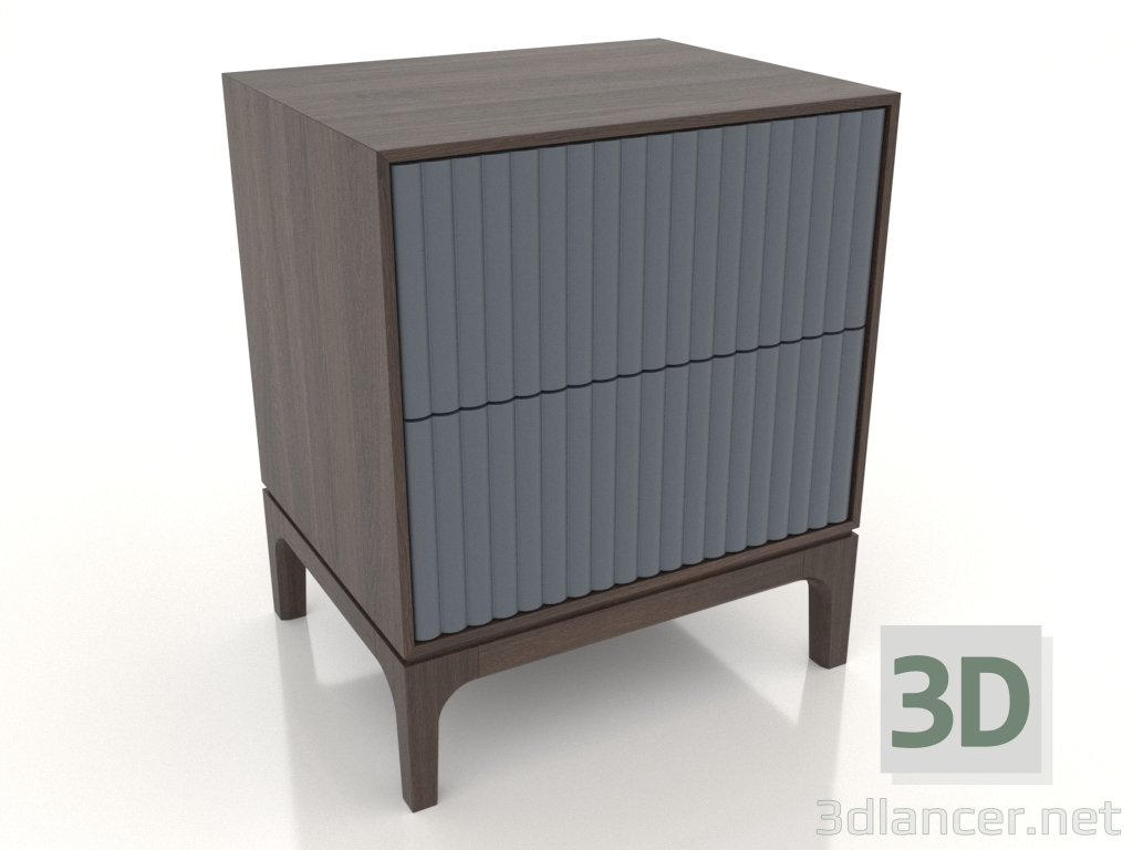 3d model Mesita de noche FARGO 2 cajones con frontales fresados (pizarra, roble oscuro, opción 4) - vista previa