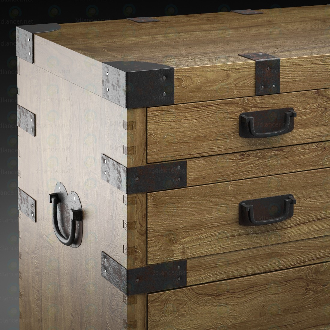 3d model HEIRLOOM SILVER CHEST desk Restoration Hardware 11840