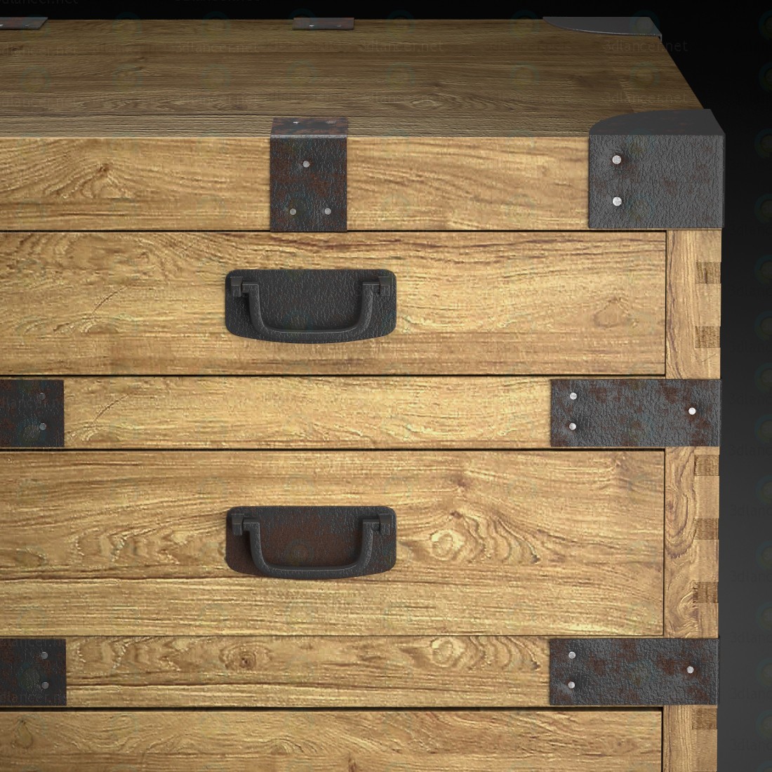 3d model HEIRLOOM SILVER CHEST desk Restoration Hardware 11840