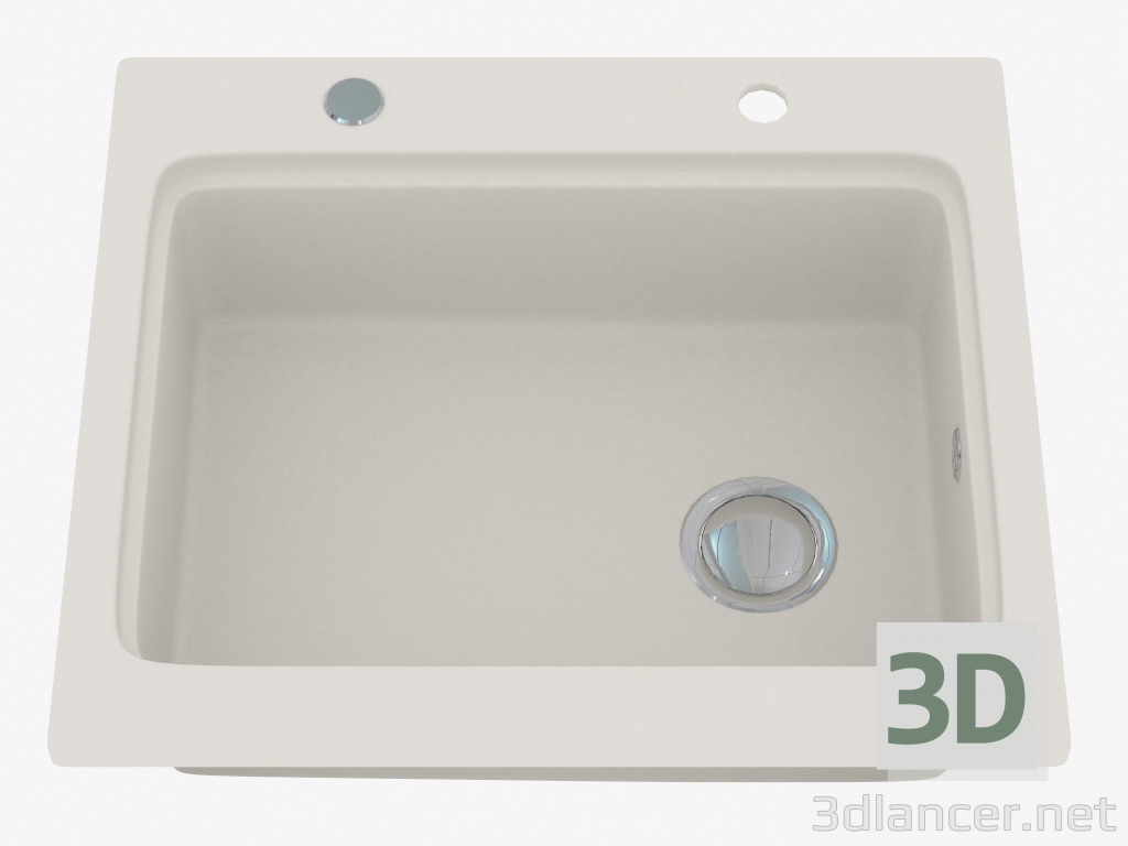 3d model Sink, 1 bowl without wing for drying - Alabaster Modern (ZQM A103) - preview