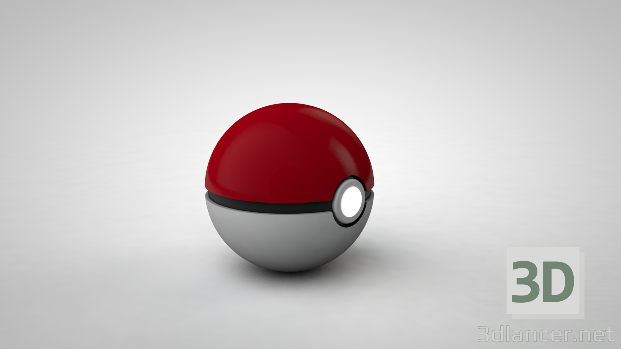 modello 3D Palla Pokemon - anteprima