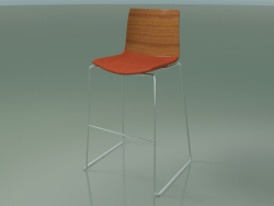Bar stool 0305 (on a sled, with a pillow on the seat, teak effect)