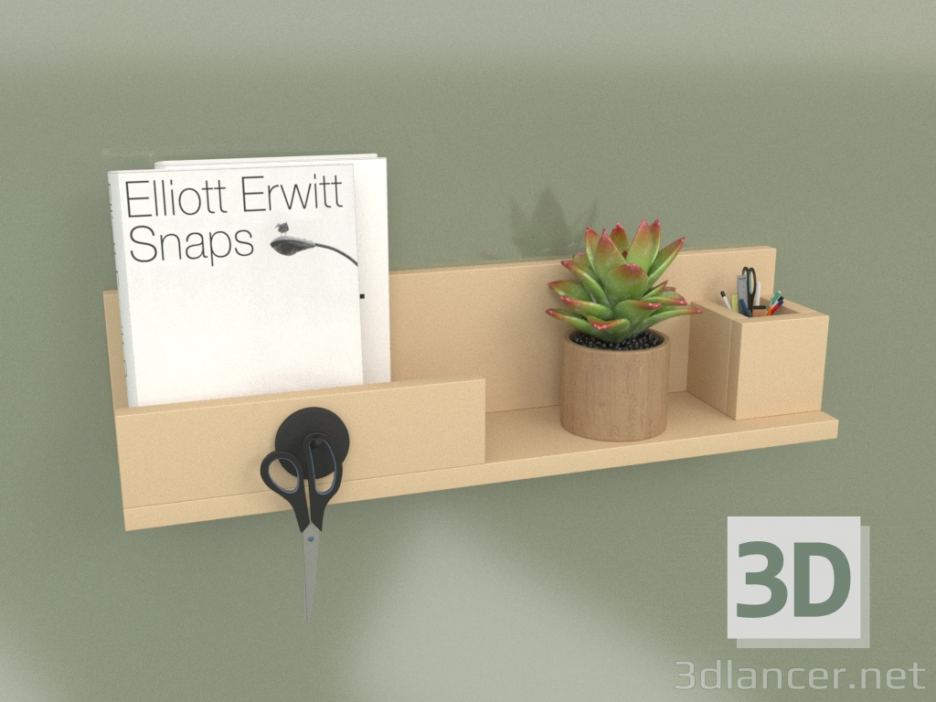 3d model Hanging shelf with organizers mini (10272) - preview