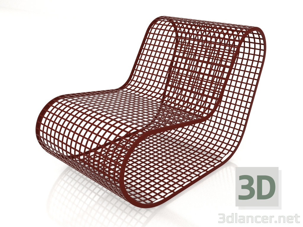 3d model Club chair without rope (Wine red) - preview