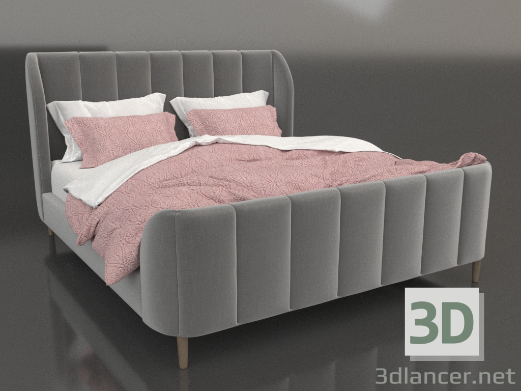 3d модель Кровать с изголовьем Valentina – превью