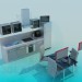 3d model Kitchen with dining table - preview
