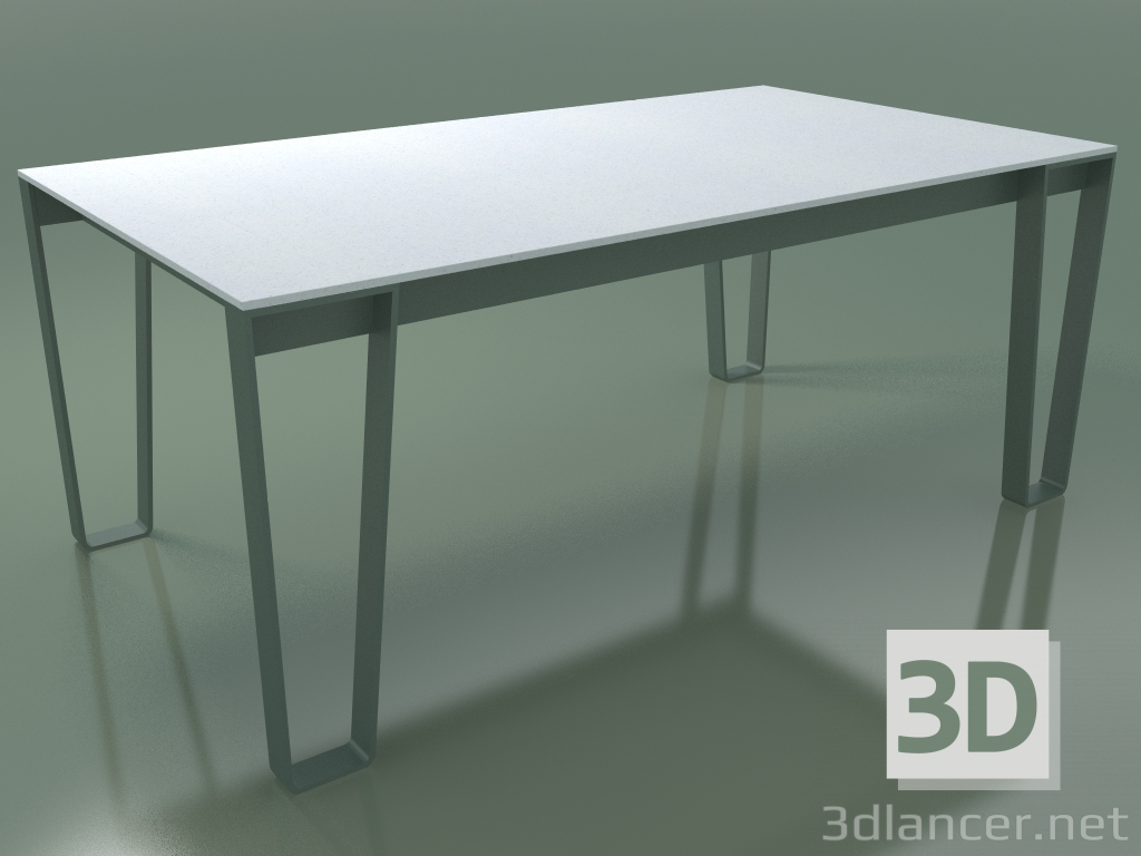 modello 3D Tavolo da pranzo per esterno InOut (938, ALLU-SA, doghe in pietra lavica smaltata bianca) - anteprima