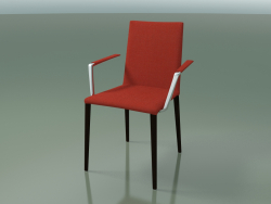 Chaise 1709BR (H 85 cm, empilable, avec accoudoirs, avec revêtement en tissu, wengé L21)