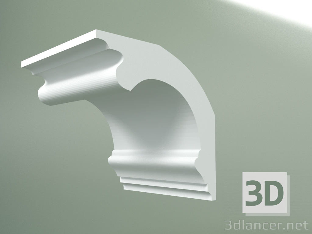modello 3D Cornicione in gesso (zoccolo a soffitto) KT114 - anteprima
