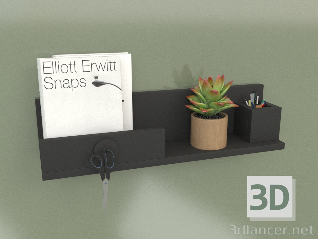3d model Hanging shelf with organizers mini (10273) - preview
