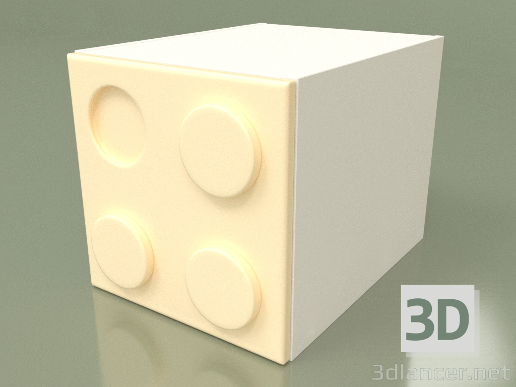 3D Modell Kindergarderobe-Würfel (Creme) - Vorschau