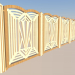 3d model wooden fence - preview