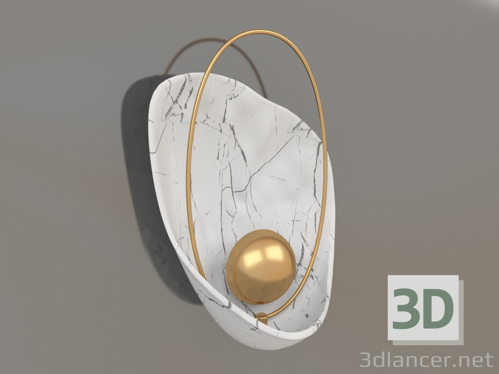 3D Modell Wandleuchte Delia weiß (07642,01) - Vorschau