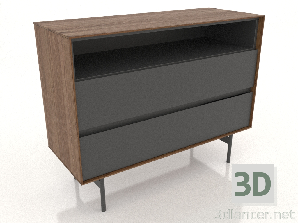 Modelo 3d Cômoda ABERTA 1000x400 mm (nogueira clara) - preview