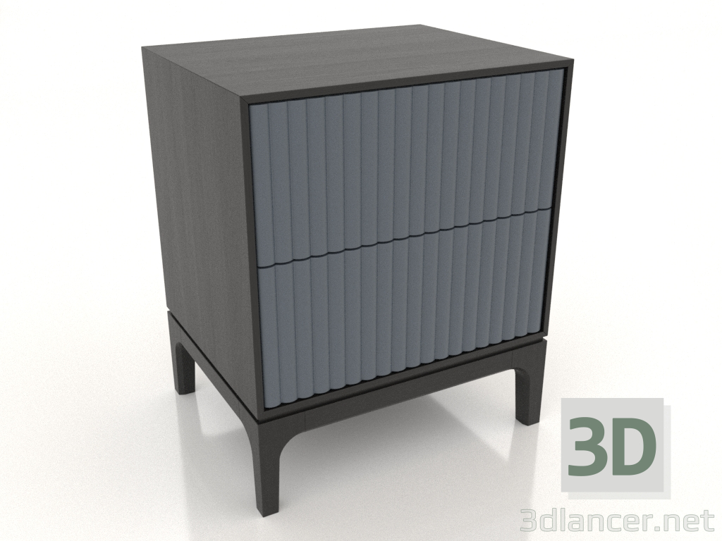 3D Modell Nachttisch FARGO 2 Schubladen mit gefrästen Fronten (Schiefer, Schwarzeiche, Option 4) - Vorschau