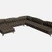 modello 3D Angolo divano Super roy capitonne 3 - anteprima