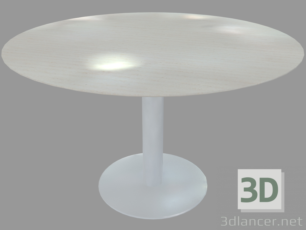 modello 3D Tavolo da pranzo (frassino tinto bianco D120) - anteprima