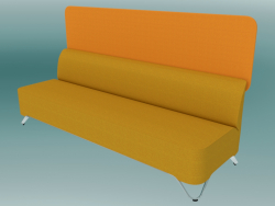 Triple sofa without armrests, with screen (3BW)