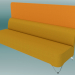 3d model Triple sofa without armrests, with screen (3BW) - preview