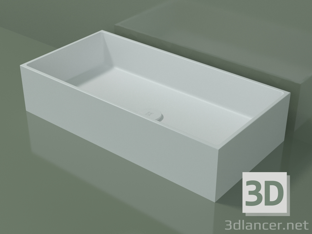 3D Modell Arbeitsplatte Waschbecken (01UN41101, Glacier White C01, L 72, P 36, H 16 cm) - Vorschau