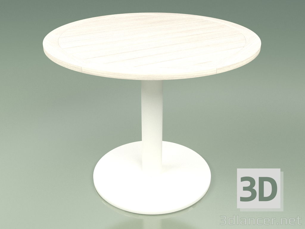 modello 3D Tabella 003 (Metal Milk, Teak colorato bianco resistente agli agenti atmosferici) - anteprima