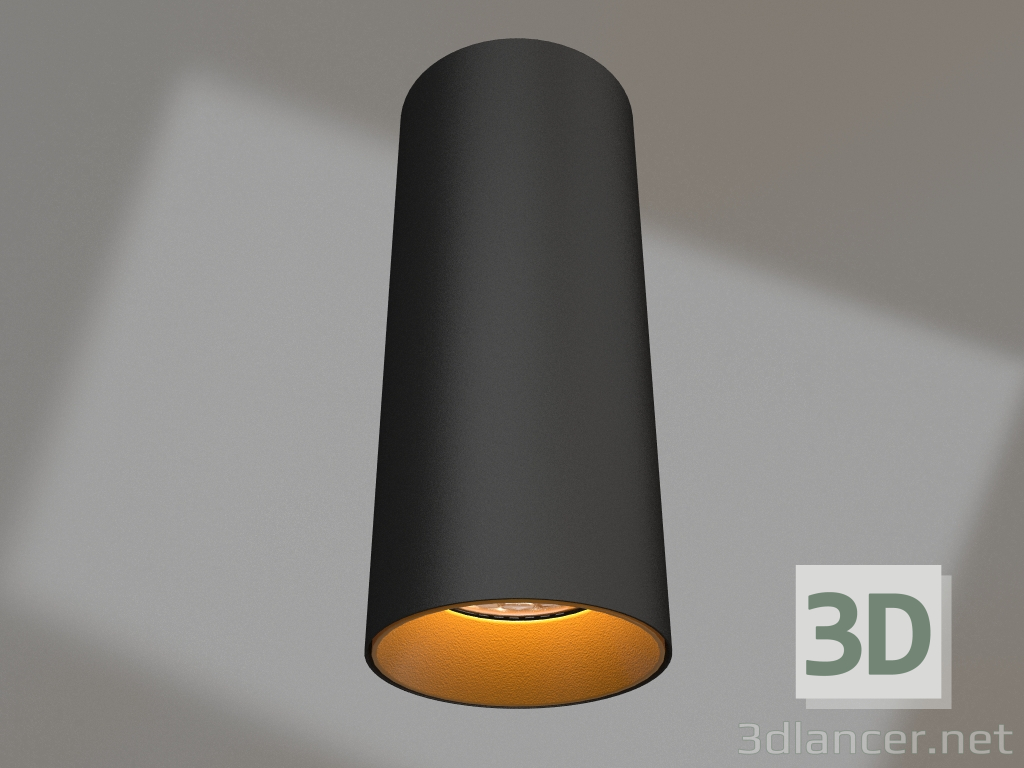 modello 3D Lampada SP-POLO-SURFACE-R65-8W Warm3000 (BK-GD, 40°) - anteprima